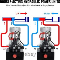 Double Acting Hydraulic Pump Dump Trailer 8 Quart 12V DC Unit Pack Power Unit