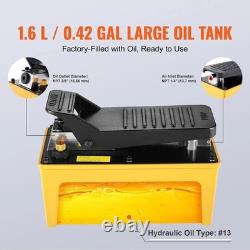 Durable 10000 PSI Air Hydraulic Pump Aluminum 0.42 Gal Oil Reservoir Foot
