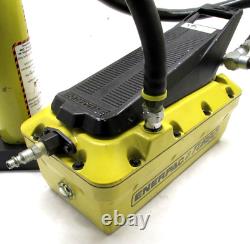 ENERPAC #PAT1102N AIR HYDRAULIC PUMP & #RC156 15-TON HYDRAULIC CYLINDER with VALVE