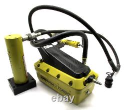 ENERPAC #PAT1102N AIR HYDRAULIC PUMP & #RC156 15-TON HYDRAULIC CYLINDER with VALVE