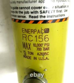 ENERPAC #PAT1102N AIR HYDRAULIC PUMP & #RC156 15-TON HYDRAULIC CYLINDER with VALVE