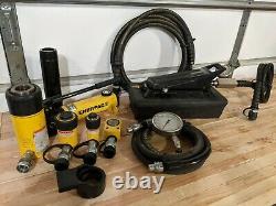 Enerpac LOT PATG1102N Turbo II Air Hydraulic Pump with cylinders/pump/hoses ext