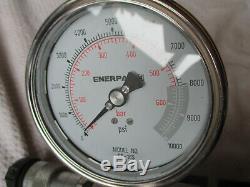Enerpac PA133 Air Driven Hydraulic Foot Pump with GP-10S Gauge. 10,000 PSI