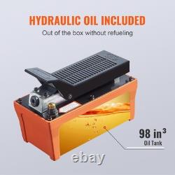Foot-Actuated Air Hydraulic Pump 10000 PSI, 1/2 Gal Reservoir, 6.6ft Pipe