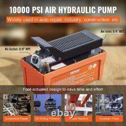 Foot-Actuated Air Hydraulic Pump 10000 PSI, 1/2 Gal Reservoir, 6.6ft Pipe