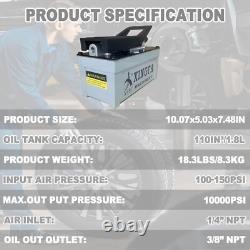 Grey Air Hydraulic Pump 1.7L Reservoir NPT 3/8 Oil Outlet, NPT 1/4
