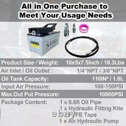 Haichy Air Hydraulic Pump 10,000 PSI, 1.7L Reservoir, NPT 3/8 Oil Outlet, Gray