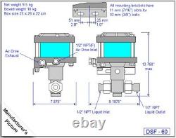 Haskel DSF-60 Air Driven Fluid Pump 601 150 PSI AIR 9800 PSI LIQUID