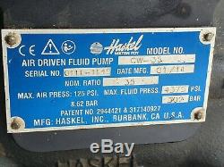 Haskel GW-35 Air Driven Liquid Pump, Piston Pump, 6Hp, 351, 4375 PSI Max