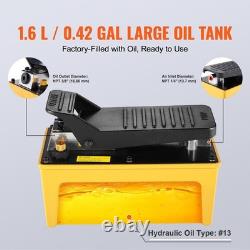Heavy-Duty Air Hydraulic Pump 10000 PSI, Aluminum, 0.42 Gal Oil Reservoir