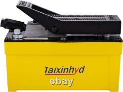 Hydraulic Pump Air Hydraulic Foot Pump Aluminum Tank 98 CU.in 10000 PSI, Yellow
