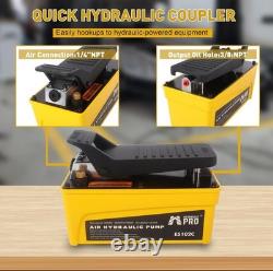 Industrial 10,000 PSI Air Hydraulic Pump, Foot Pedal, Yellow