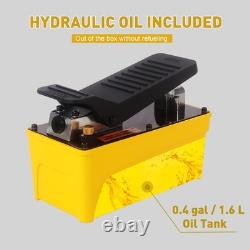 Industrial 10,000 PSI Air Hydraulic Pump, Foot Pedal, Yellow
