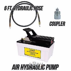 Jackco Air Hydraulic Pump with 6 ft. 10,000 PSI Hydraulic Hose and Coupler