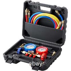 Juego de manómetros Aire Acondicionado 3 mangueras, ajuste R134A R22 R12 R502