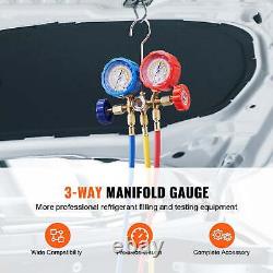 Juego de manómetros Aire Acondicionado 3 mangueras, ajuste R134A R22 R12 R502