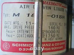 MAXIMATOR M189-01SH Hand / Air Driven Bolt Tensioner Pump Liquid Pump 29000 PSI