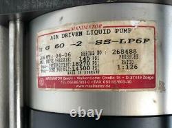 Maximator G60-2-ss-lp6f Air Driven Liquid/ Fluid Pump 14500 Psi 1126 Ratio
