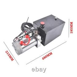 NEW Single Acting 8 Quart 2 Gal Hydraulic Pump Dump Trailer Pump Power Unit 12V
