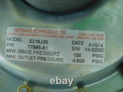 NEW Sprague Curtiss Wright Air Driven Hydraulic Pump, S216J35, Hydrostatic Test
