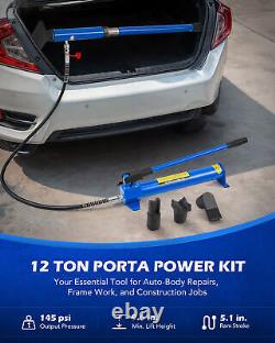 OMT 12 Ton Porta Power Hydraulic Jack Air Pump Lift Ram for Auto Body Repairs