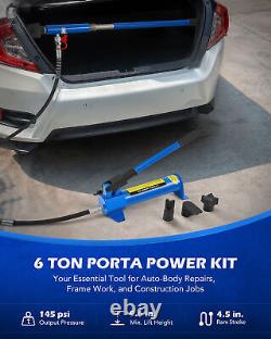 OMT 6 Ton Porta Power Hydraulic Jack Body Frame Repair Kit Air Pump Lift Ram