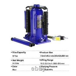 Pneumatic Air Hydraulic Bottle Jack with Manual Hand Pump 12 Ton Heavy Duty A