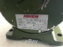 Riken Seiki ON-15-2K-U10 Air operated Pneumatic Hydraulic Pump 2000 Bar