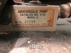 SPX Power Team Air/Hydraulic Pump Catalog No. Y-13 Model. D 10,000PSI withHOSE