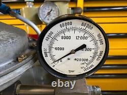 Teledyne Sprague Air Driven High Pressure Hydraulic Pump with Tank. 16,000 psi