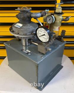 Teledyne Sprague Air Driven High Pressure Hydraulic Pump with Tank. 16,000 psi