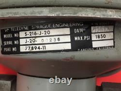 Teledyne Sprague P/N S-216-J-20 1850 PSI Air-Driving Hydraulic Pump