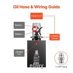 Uimoso 20 Quart Hydraulic Pump DC 12V Single Acting for Dump Trailers
