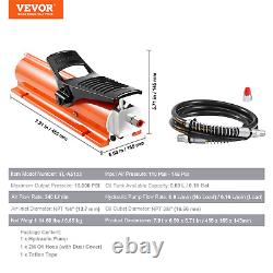 VEVOR 10,000PSI Air Hydraulic Pump, 0.18 Gal Reservoir, NPT 3/8 in Oil Outlet, N