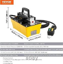 VEVOR 10,000PSI Air Hydraulic Pump, 0.61 Gal Reservoir, NPT 3/8 In Oil Yellow