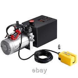 VEVOR 10 Quart Hydraulic Pump Double Acting Dump Trailer Pump Power Unit DC 12V