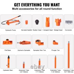 VEVOR 12 Ton Porta Power Hydraulic Jack Air Pump Lift Ram Body Frame Repair Kits
