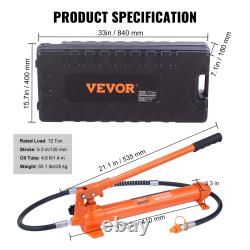 VEVOR 12 Ton Porta Power Hydraulic Jack Air Pump Lift Ram Body Frame Repair Kits