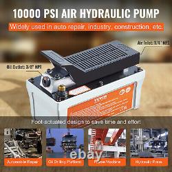 VEVOR 6.6FT Air Hydraulic Pump Foot Operated Pump 10,000PSI 98in³ Auto Body Shop