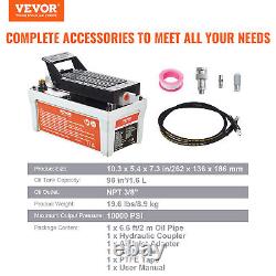 VEVOR 6.6FT Air Hydraulic Pump Foot Operated Pump 10,000PSI 98in³ Auto Body Shop