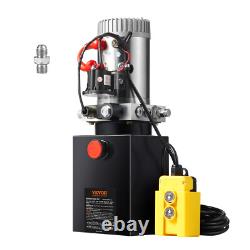 VEVOR 8 Quart Hydraulic Pump Single Acting Dump Trailer Pump Power Unit DC 12V