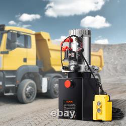VEVOR 8 Quart Hydraulic Pump Single Acting Dump Trailer Pump Power Unit DC 12V