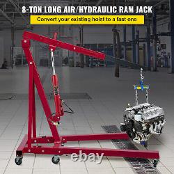 VEVOR 8-Ton Hydraulic/Air Long Ram Jack Single Pump Engine Lift Cherry Picker