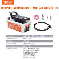 VEVOR Air Hydraulic Pump, 10,000 PSI 1/2 Gal Reservoir, NPT 3/8 Oil Outlet