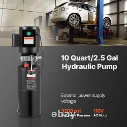 VEVOR Hydraulic Pump Power Unit AC 110V 10 Quart Single Acting Hydraulic Unit