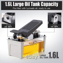 VigorTrek Air Hydraulic Pump 10,000 PSI 1/2 Gal Reservoir NPT 3/8 Outlet Grey