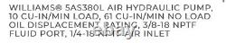 WILLIAMS Hydraulics 5AS380L 10,000 PSI Air over hydraulic pump with remote