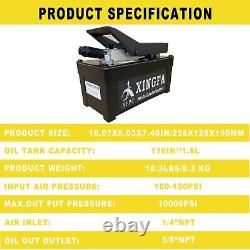 XFPC Air Hydraulic Pump 10,000 PSI, 1.7L Reservoir, Air Hydraulic Pump Black