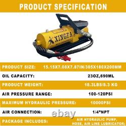 XF-Air Hydraulic Pump 10,000 PSI 1.7L Reservoir NPT 3/8 Oil Outlet, Yellow